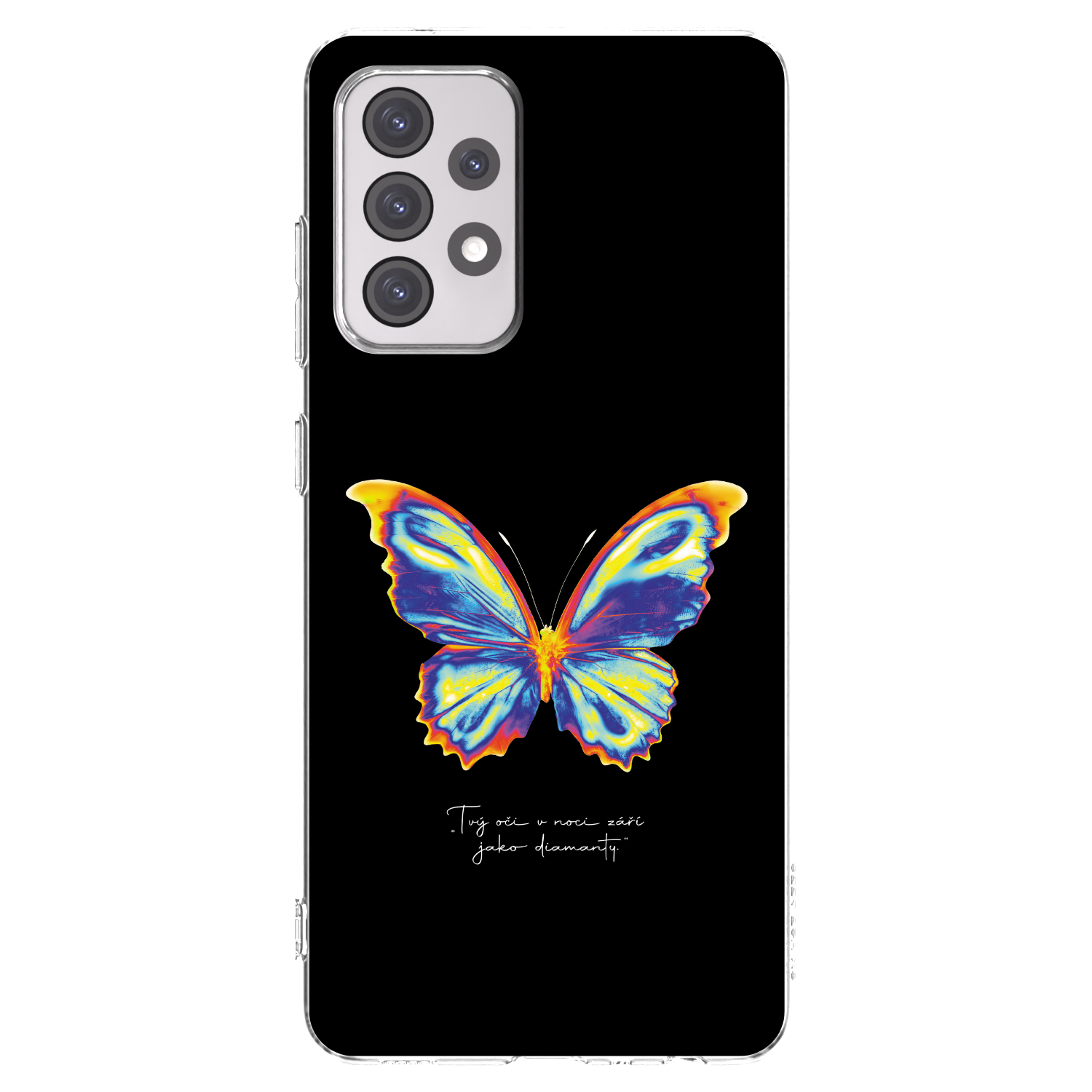 Picasee Samsung Galaxy A52 5G A525F Hülle - Transparentes Silikon - Diamanty Black