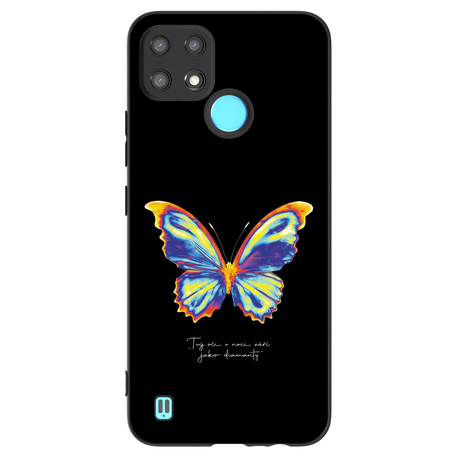 Picasee Realme C21 Hülle - Schwarzes Silikon - Diamanty Black