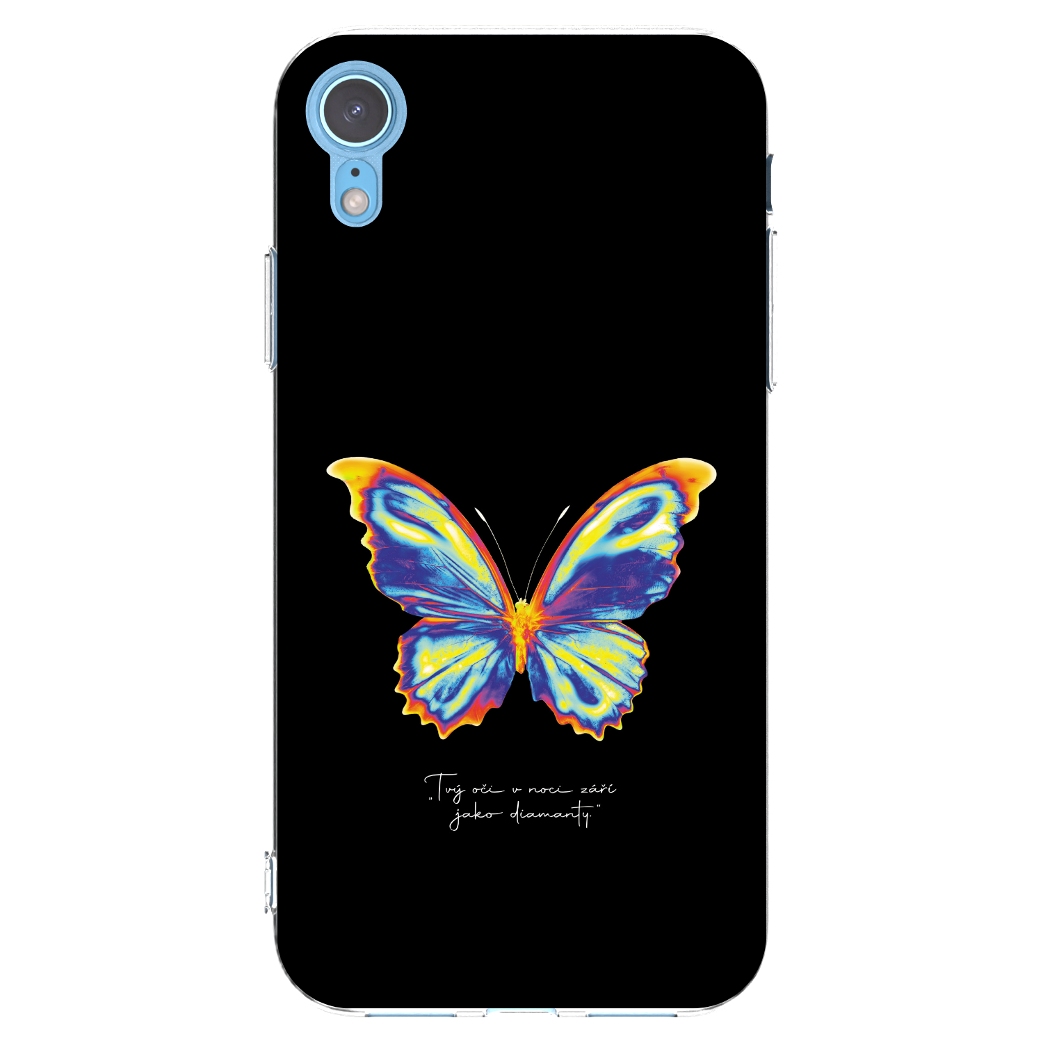 Picasee Apple iPhone XR Hülle - Transparentes Silikon - Diamanty Black