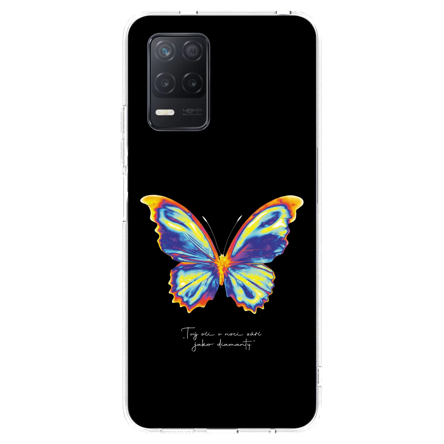 Picasee Realme 8 5G Hülle - Transparentes Silikon - Diamanty Black