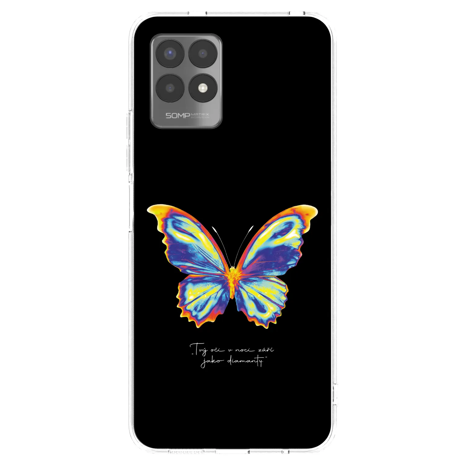 Picasee Realme 8i Hülle - Transparentes Silikon - Diamanty Black