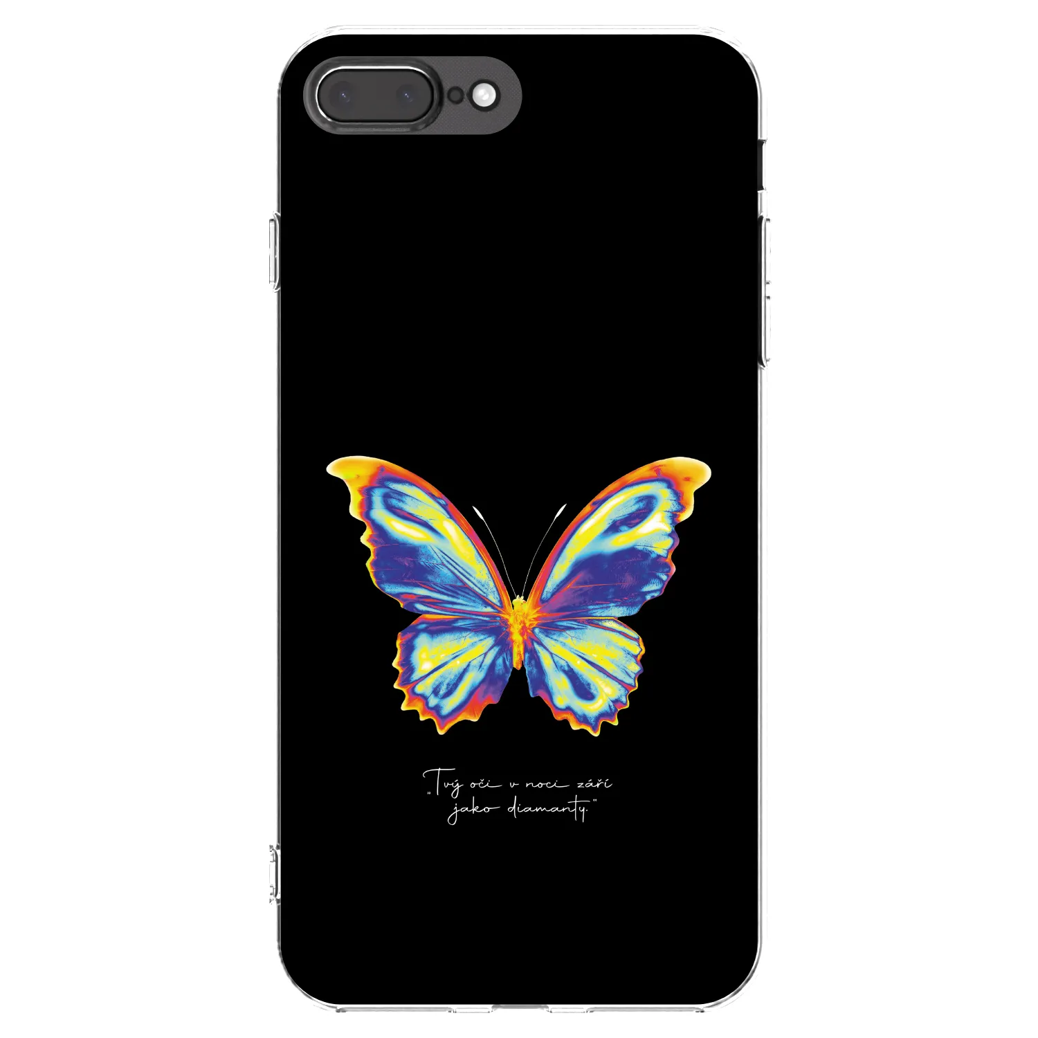 Picasee Apple iPhone 7 Plus Hülle - Transparentes Silikon - Diamanty Black