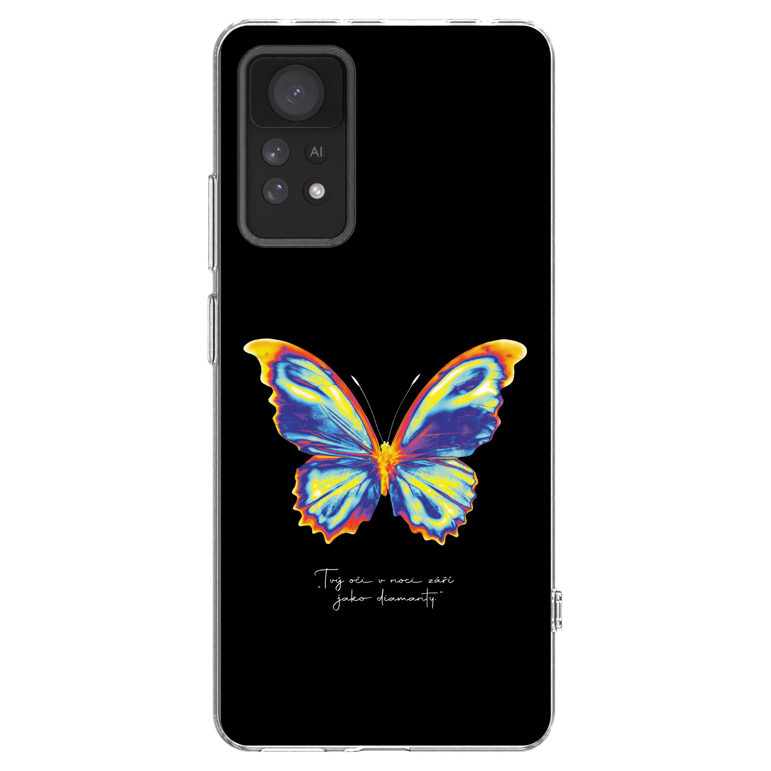 Picasee Xiaomi Redmi Note 11 Pro Hülle - Transparentes Silikon - Diamanty Black