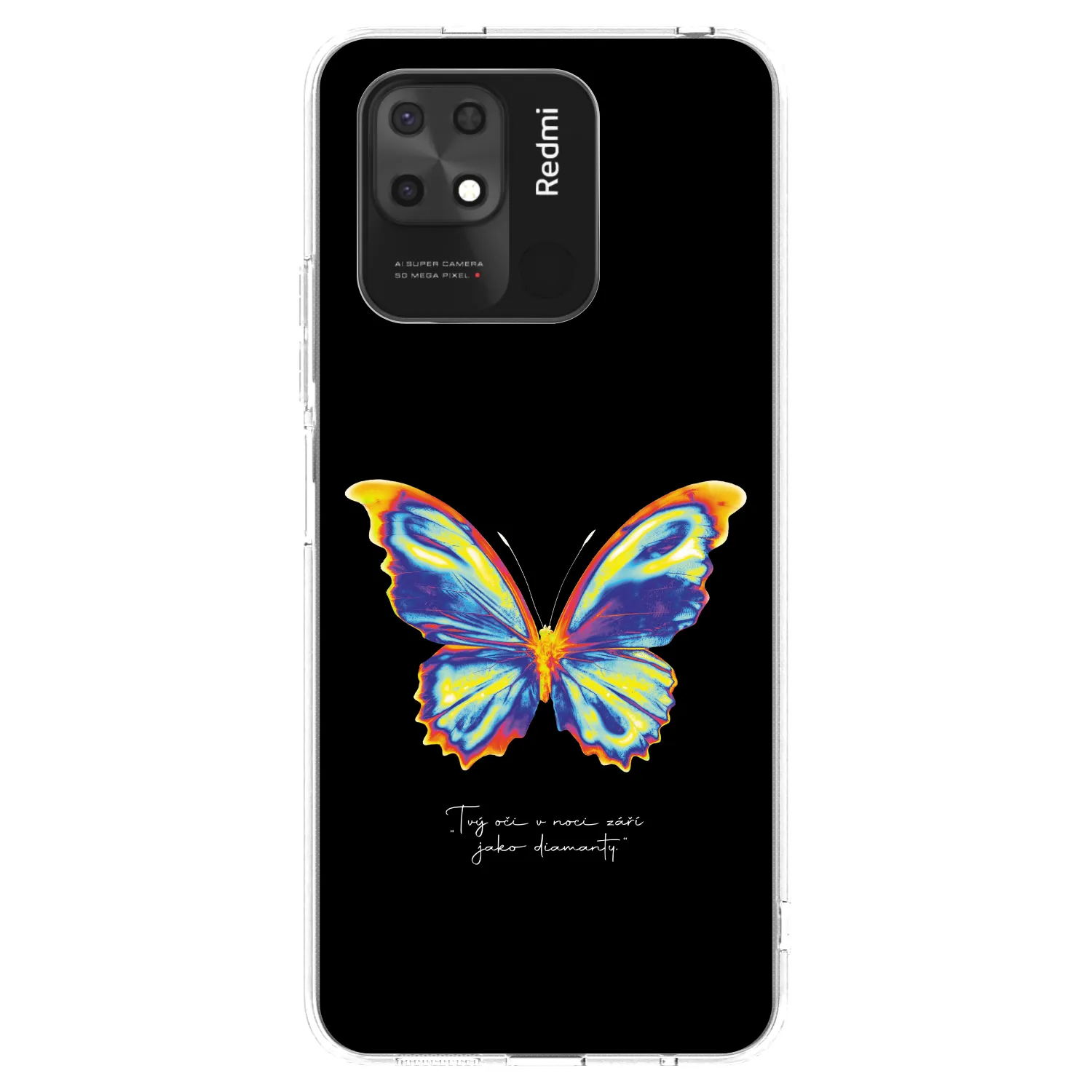 Picasee Xiaomi Redmi 10C Hülle - Transparentes Silikon - Diamanty Black