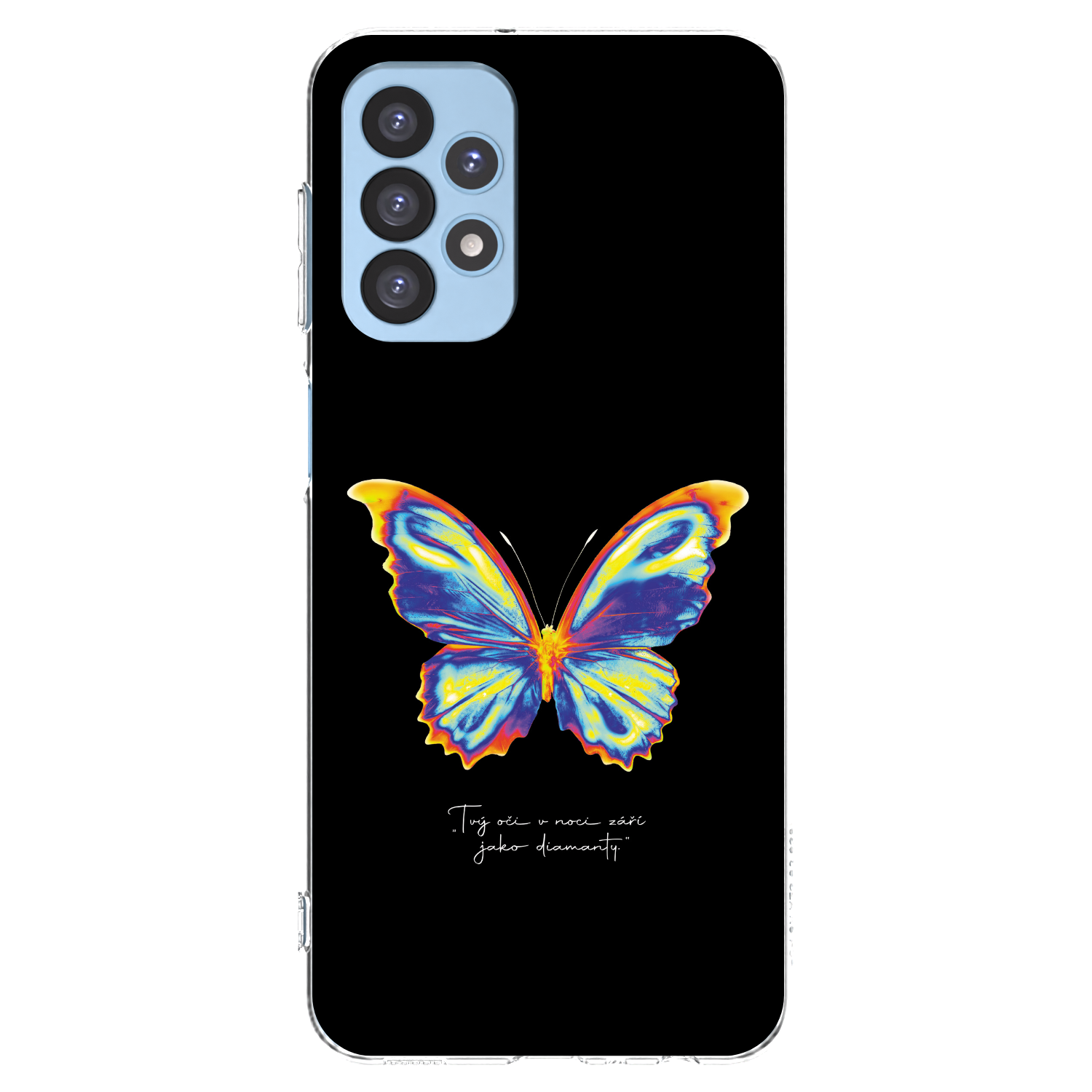 Picasee Samsung Galaxy A23 A235F 4G Hülle - Transparentes Silikon - Diamanty Black