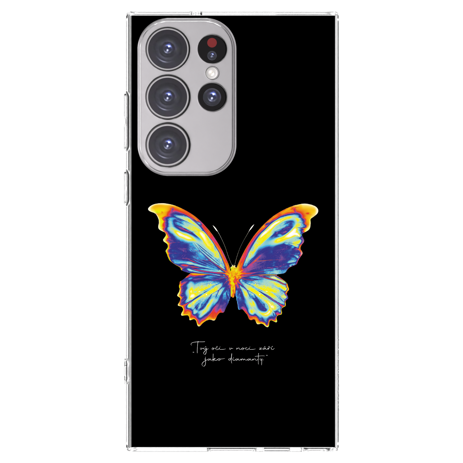 Picasee Samsung Galaxy S23 Ultra 5G Hülle - Transparentes Silikon - Diamanty Black