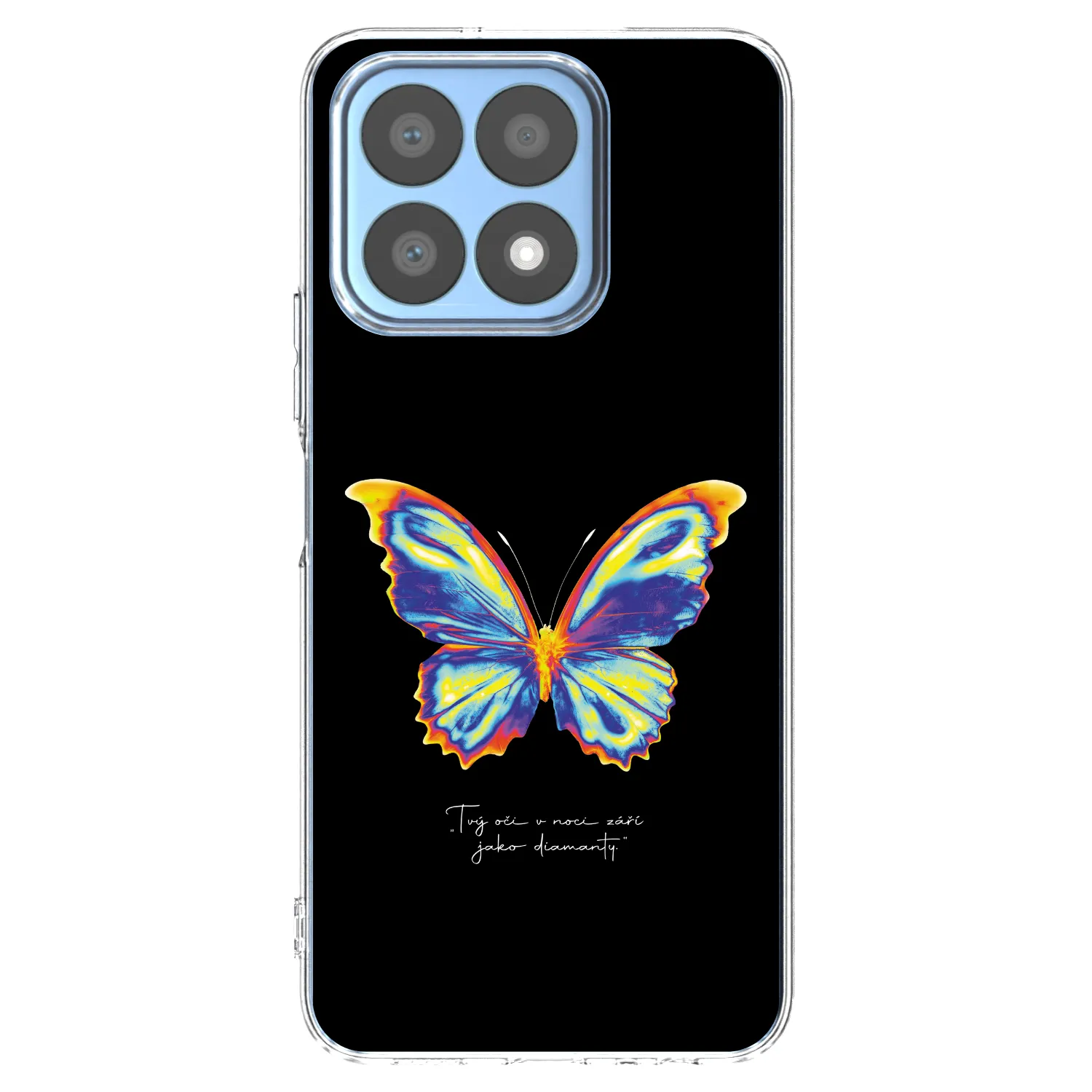 Picasee Honor X8a Hülle - Transparentes Silikon - Diamanty Black