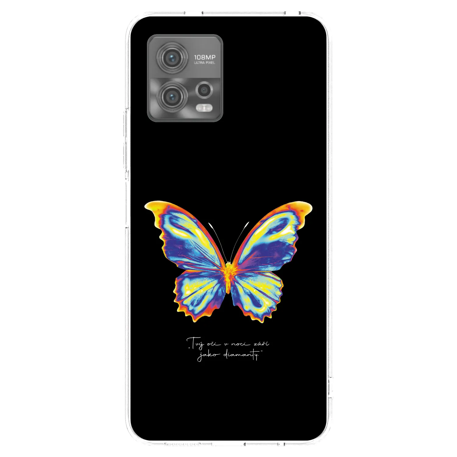Picasee Motorola Moto G72 Hülle - Transparentes Silikon - Diamanty Black