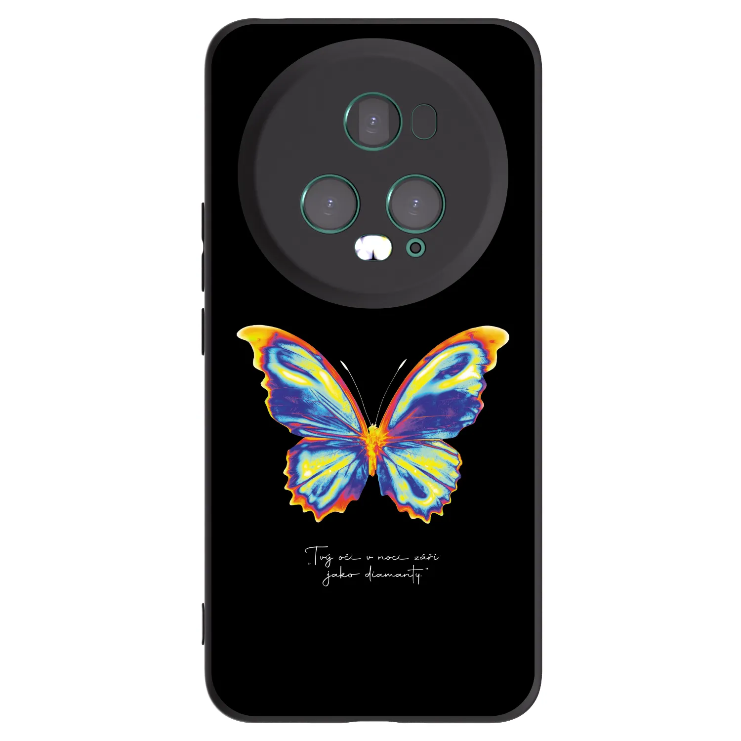 Picasee Honor Magic5 Pro Hülle - Schwarzes Silikon - Diamanty Black