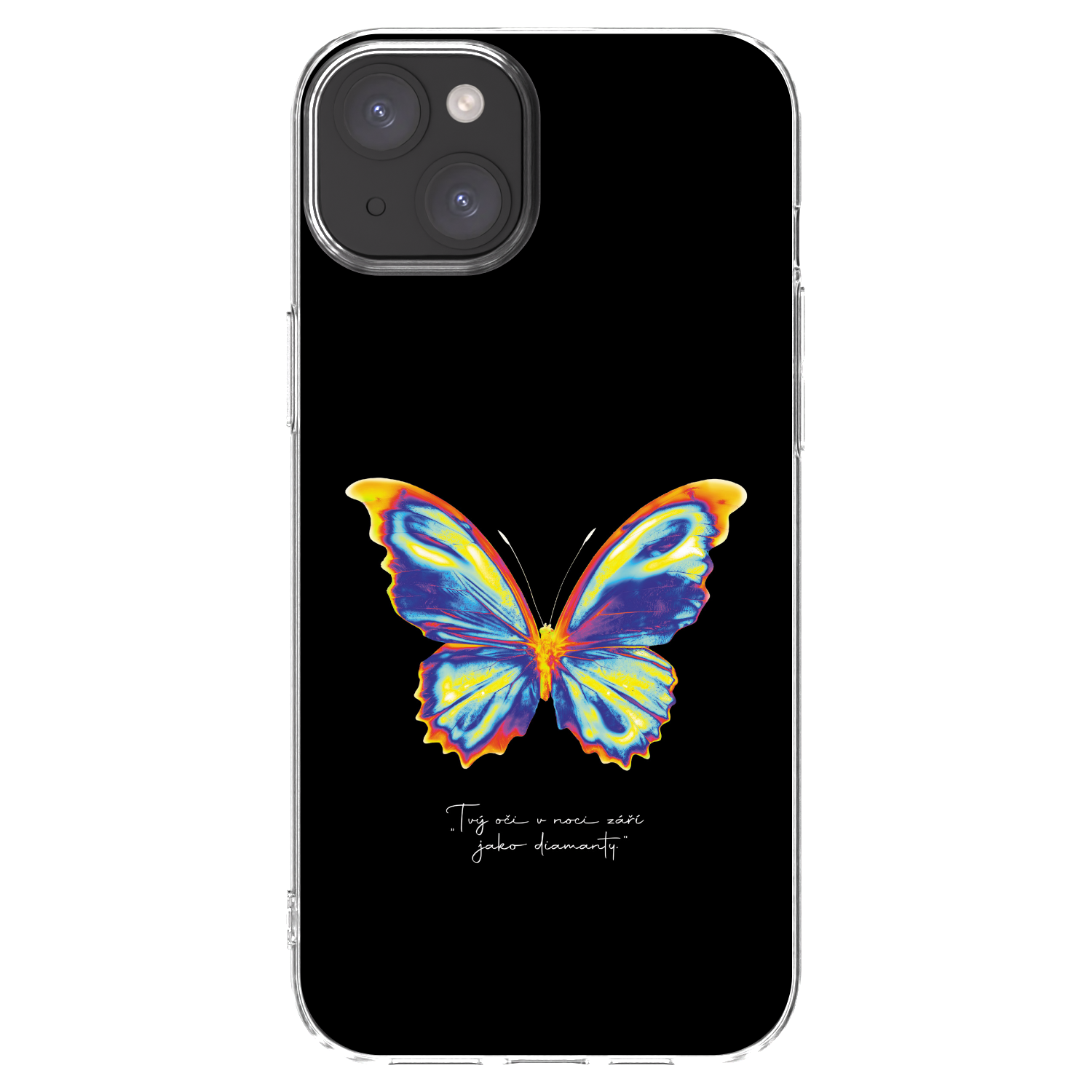 Picasee Apple iPhone 15 Plus Hülle - Transparentes Silikon - Diamanty Black