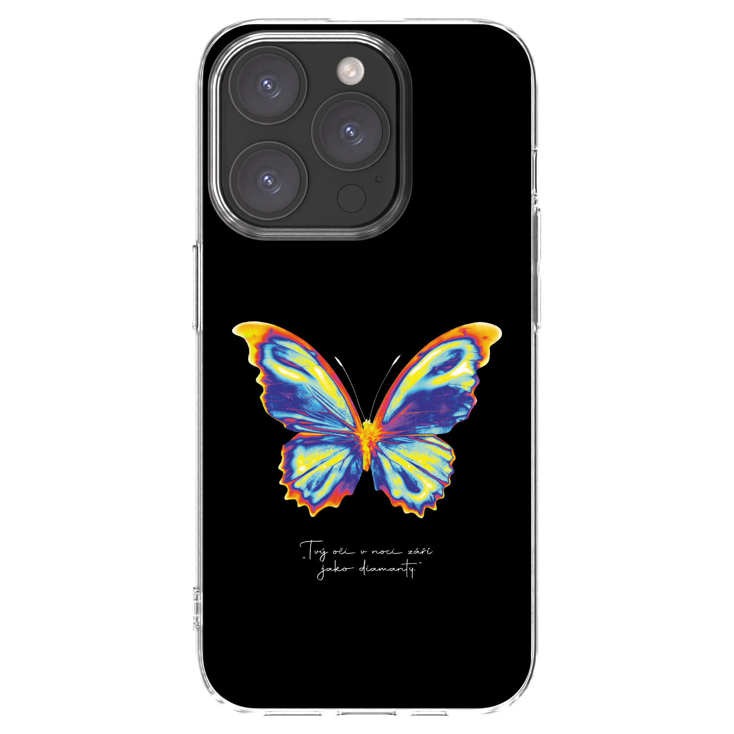 Picasee Apple iPhone 15 Pro Hülle - Transparentes Silikon - Diamanty Black