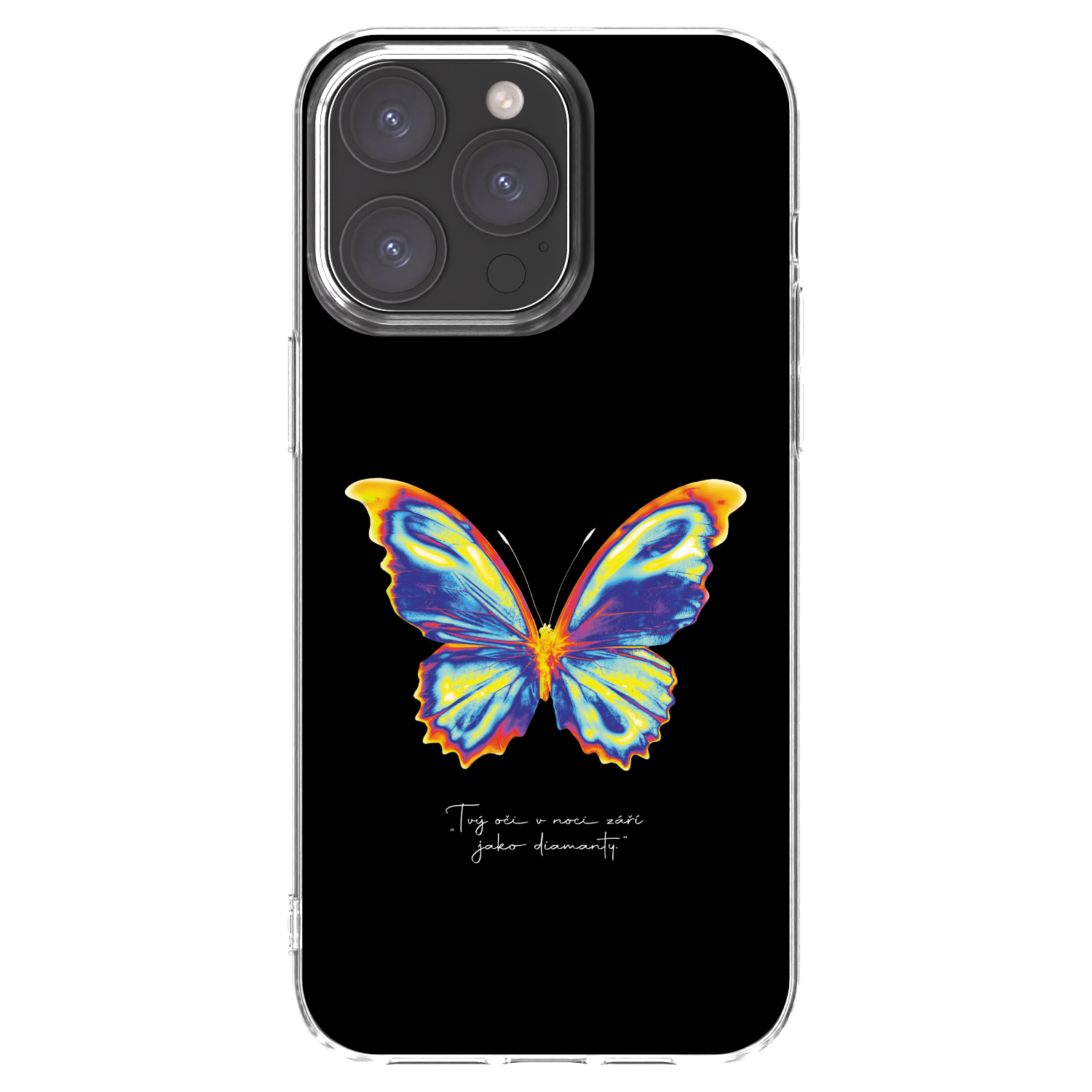 Picasee Apple iPhone 15 Pro Max Hülle - Transparentes Silikon - Diamanty Black