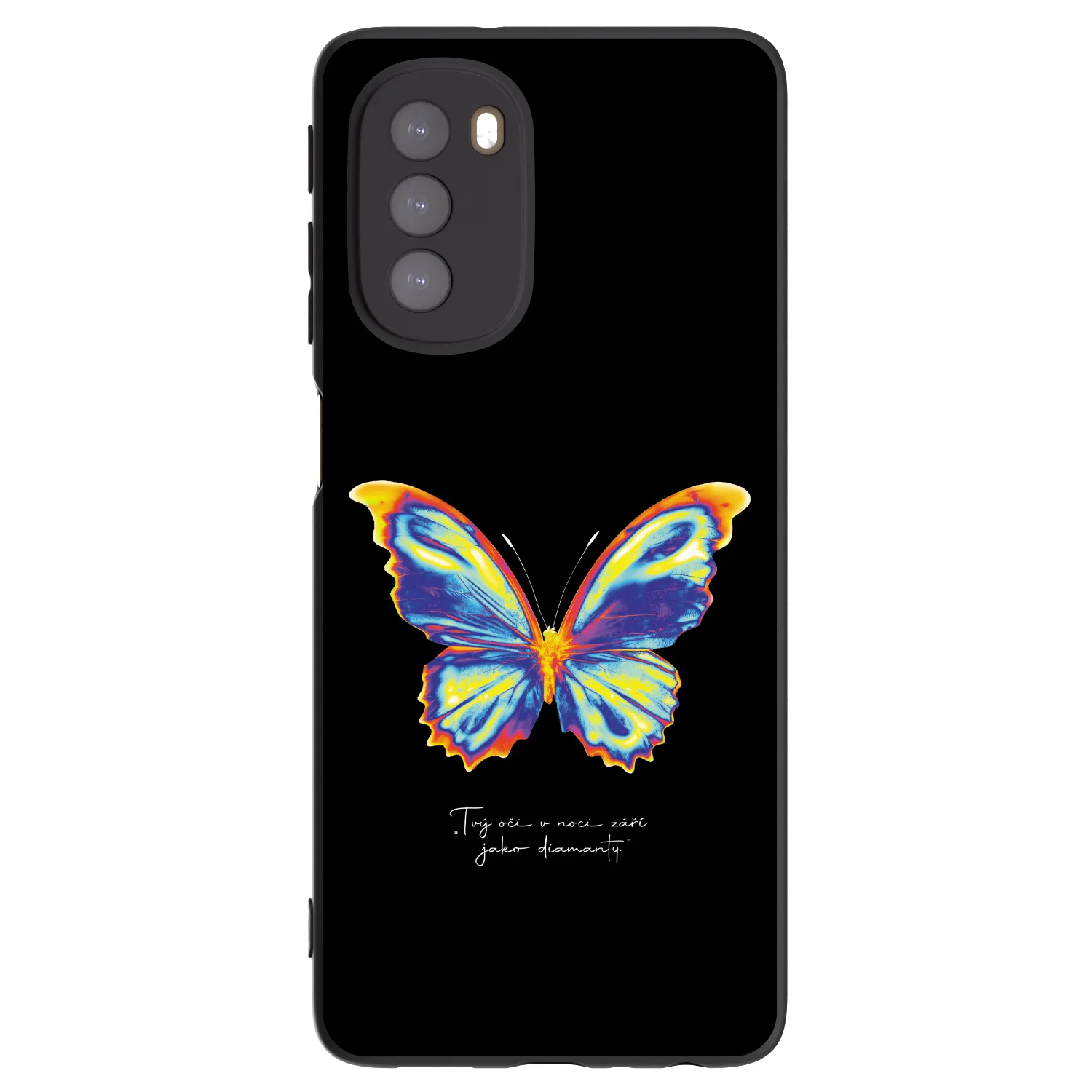 Picasee Motorola Moto G51 Hülle - Schwarzes Silikon - Diamanty Black