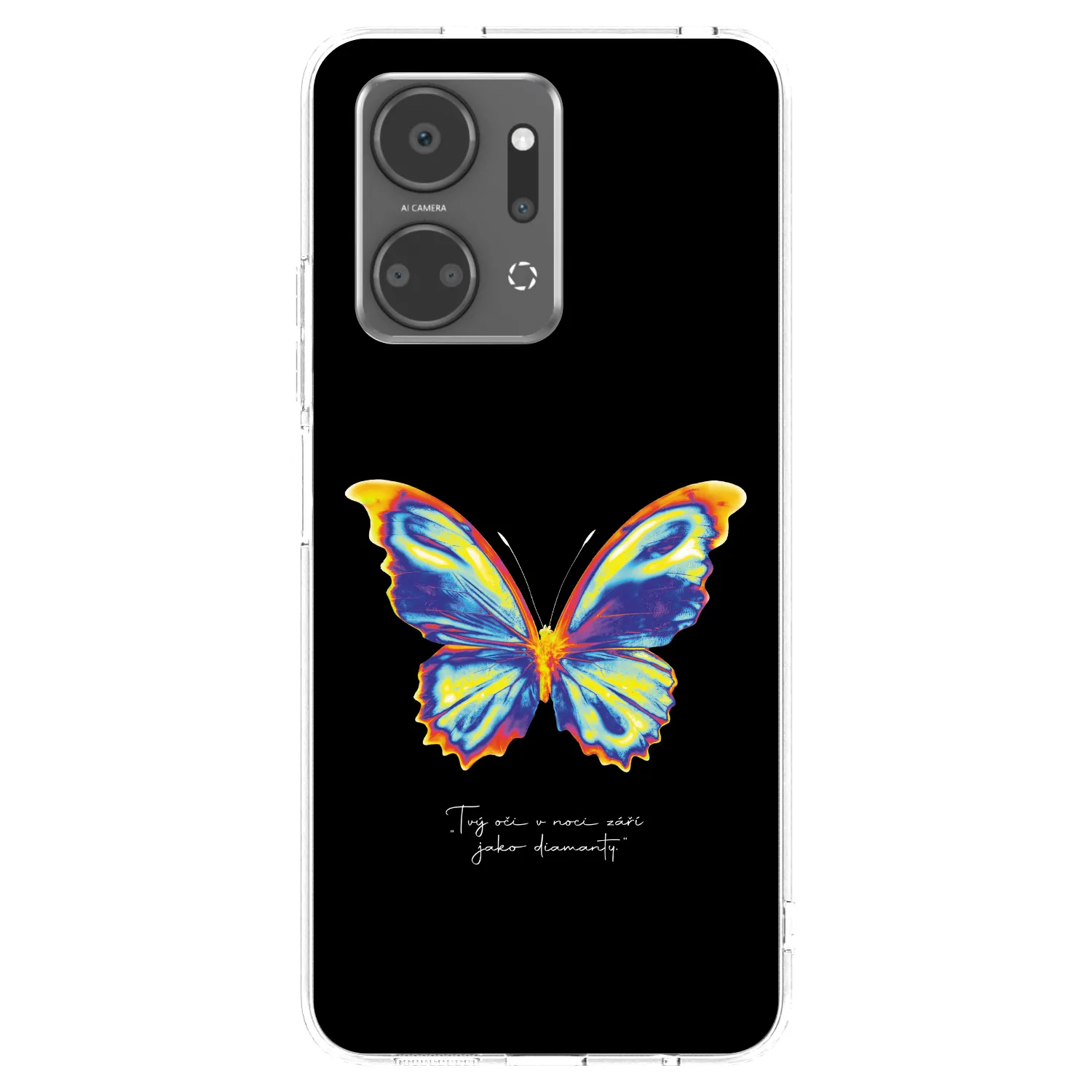 Picasee Honor X7a Hülle - Transparentes Silikon - Diamanty Black