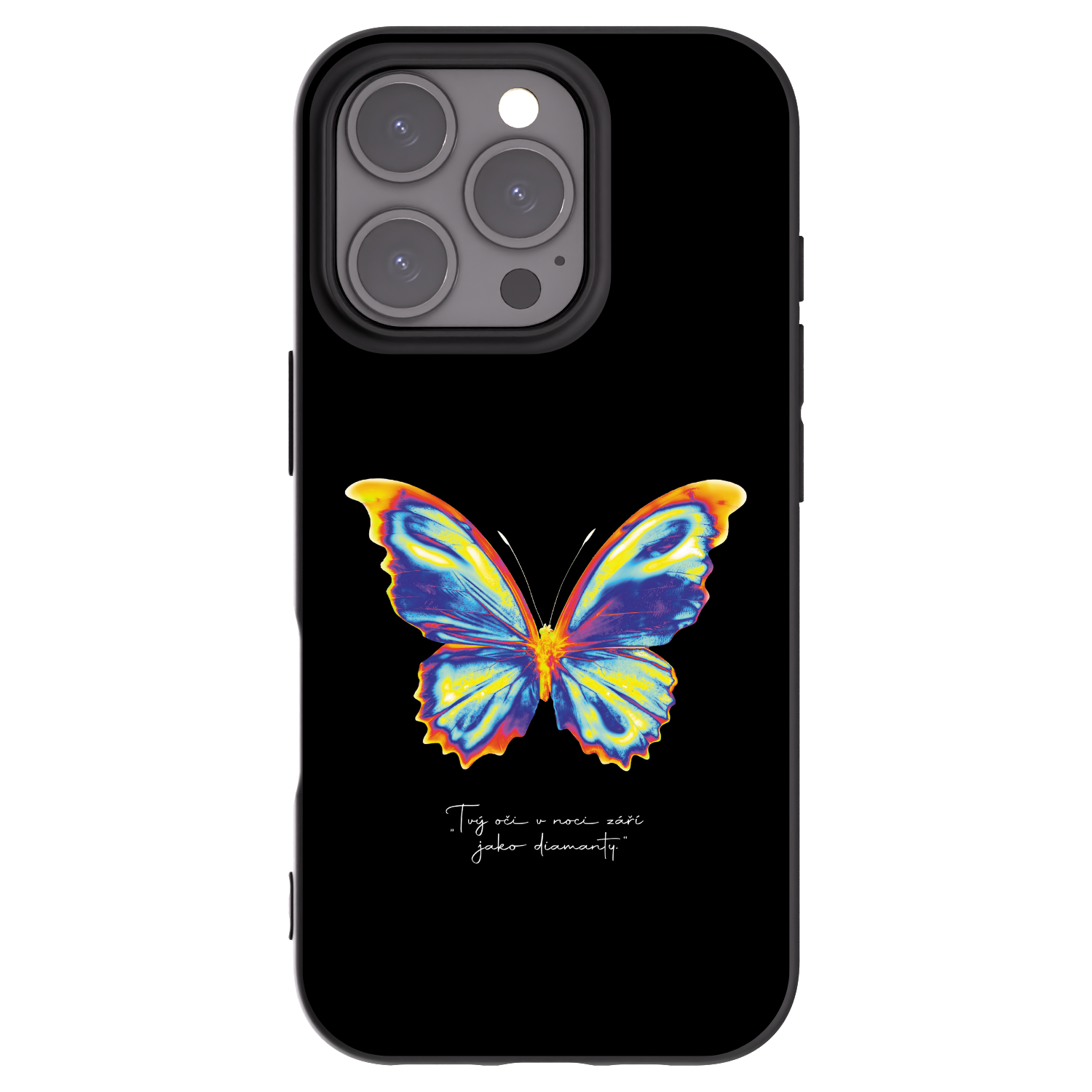 Picasee Apple iPhone 16 Pro Hülle - Schwarzes Silikon - Diamanty Black