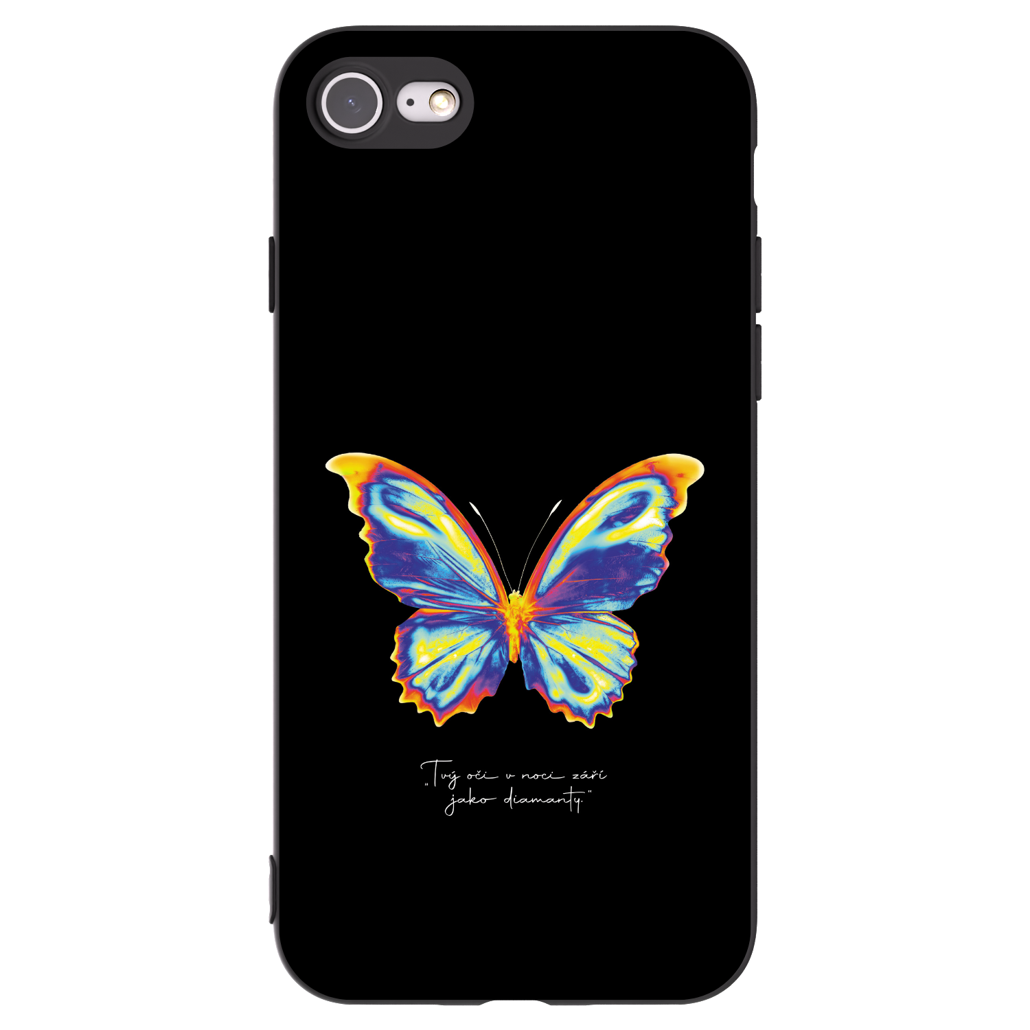 Picasee Apple iPhone 8 Hülle - Schwarzes Silikon - Diamanty Black