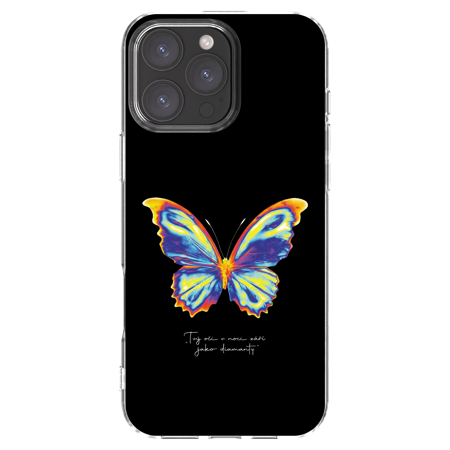 Picasee Apple iPhone 16 Pro Max Hülle - Transparentes Silikon - Diamanty Black