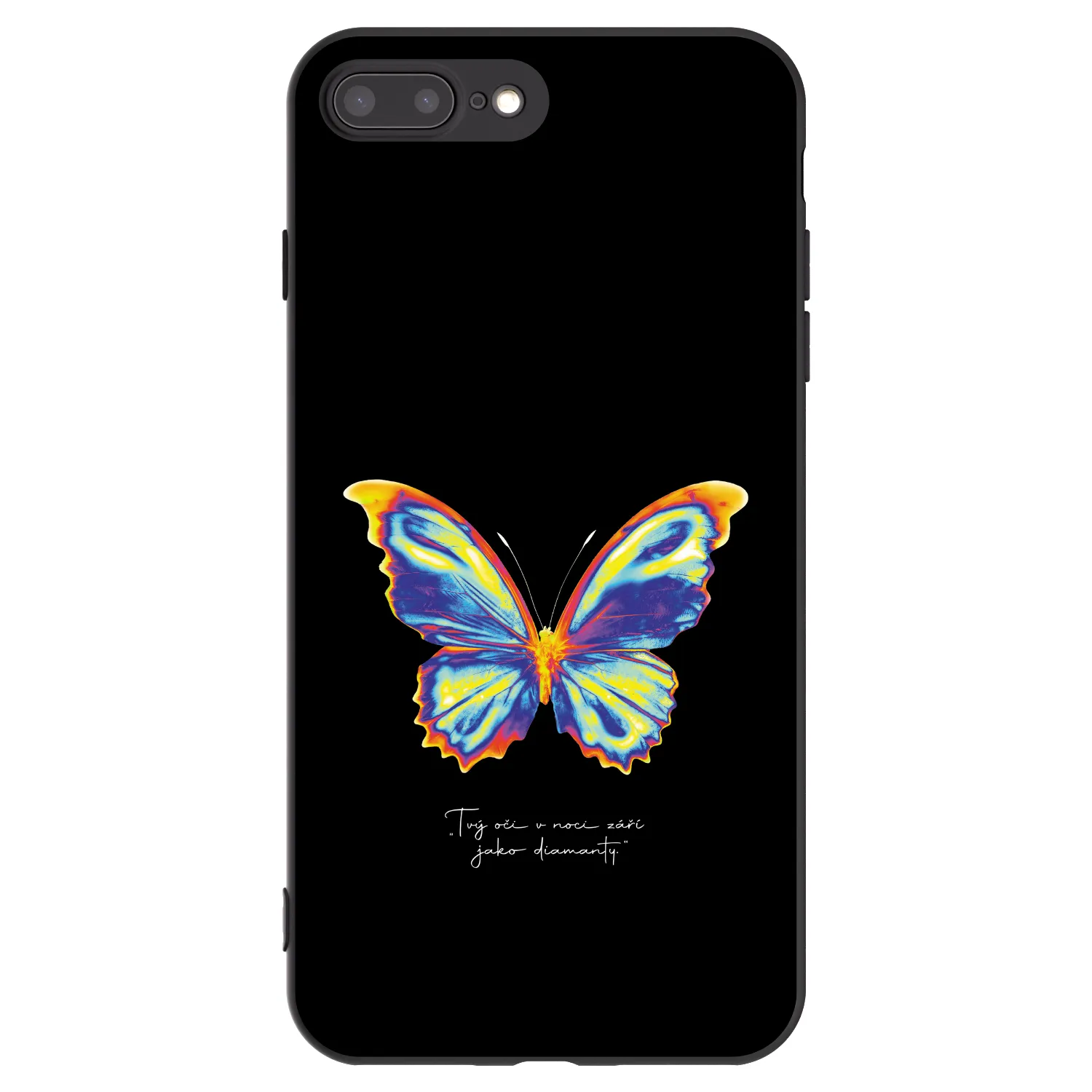 Picasee Apple iPhone 7 Plus Hülle - Schwarzes Silikon - Diamanty Black