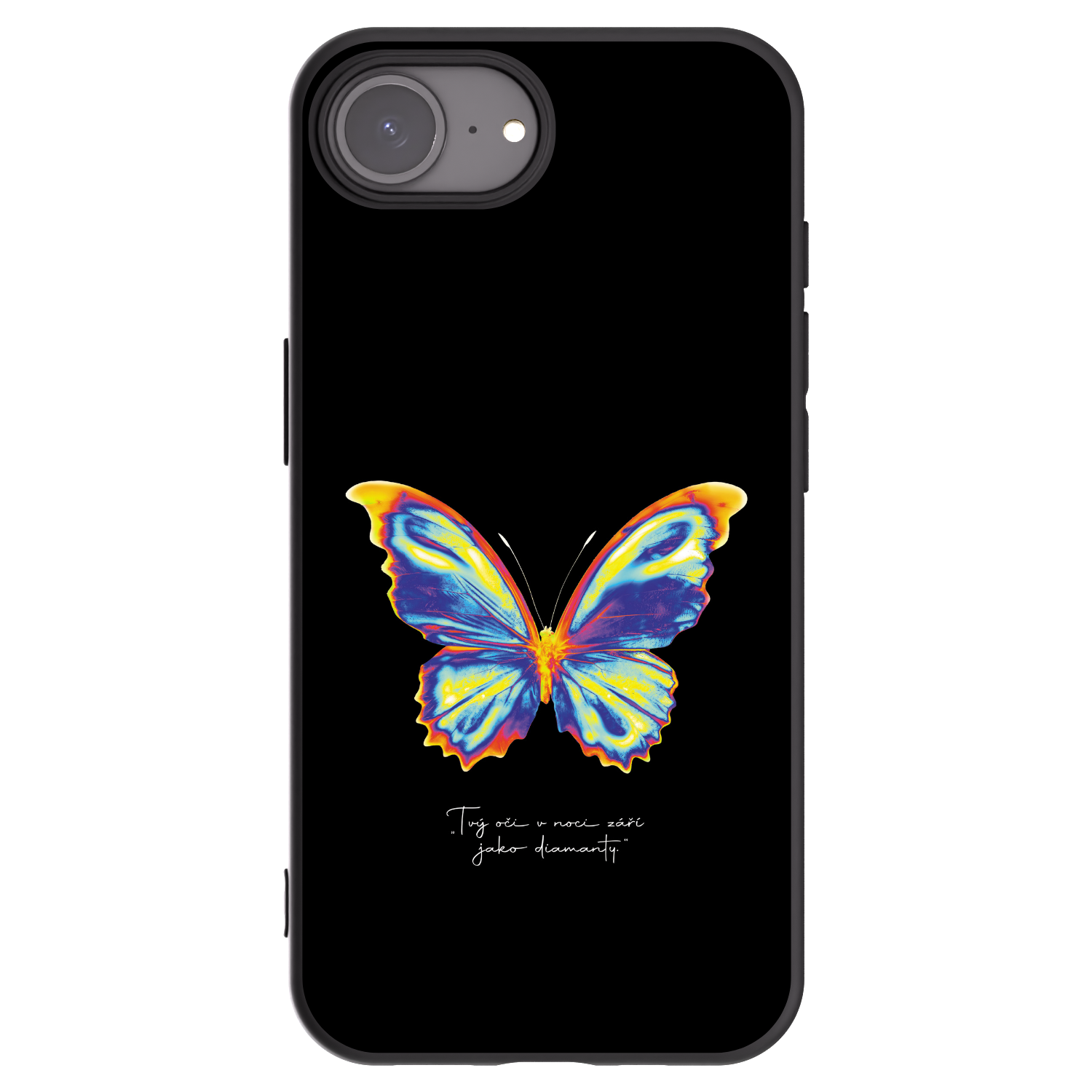 Picasee Apple iPhone 16e Hülle - Schwarzes Silikon - Diamanty Black