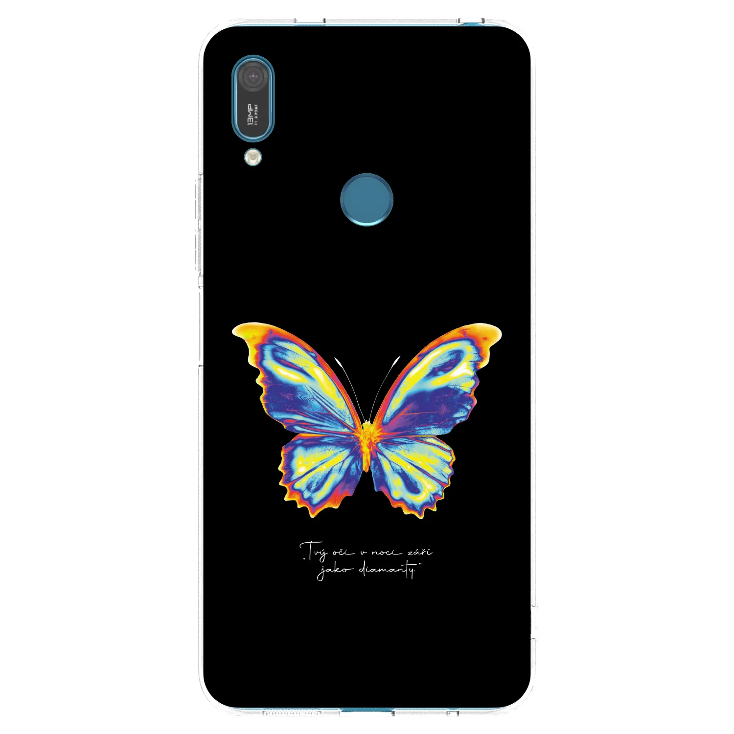 Picasee Huawei Y7 2019 Hülle - Transparentes Silikon - Diamanty Black