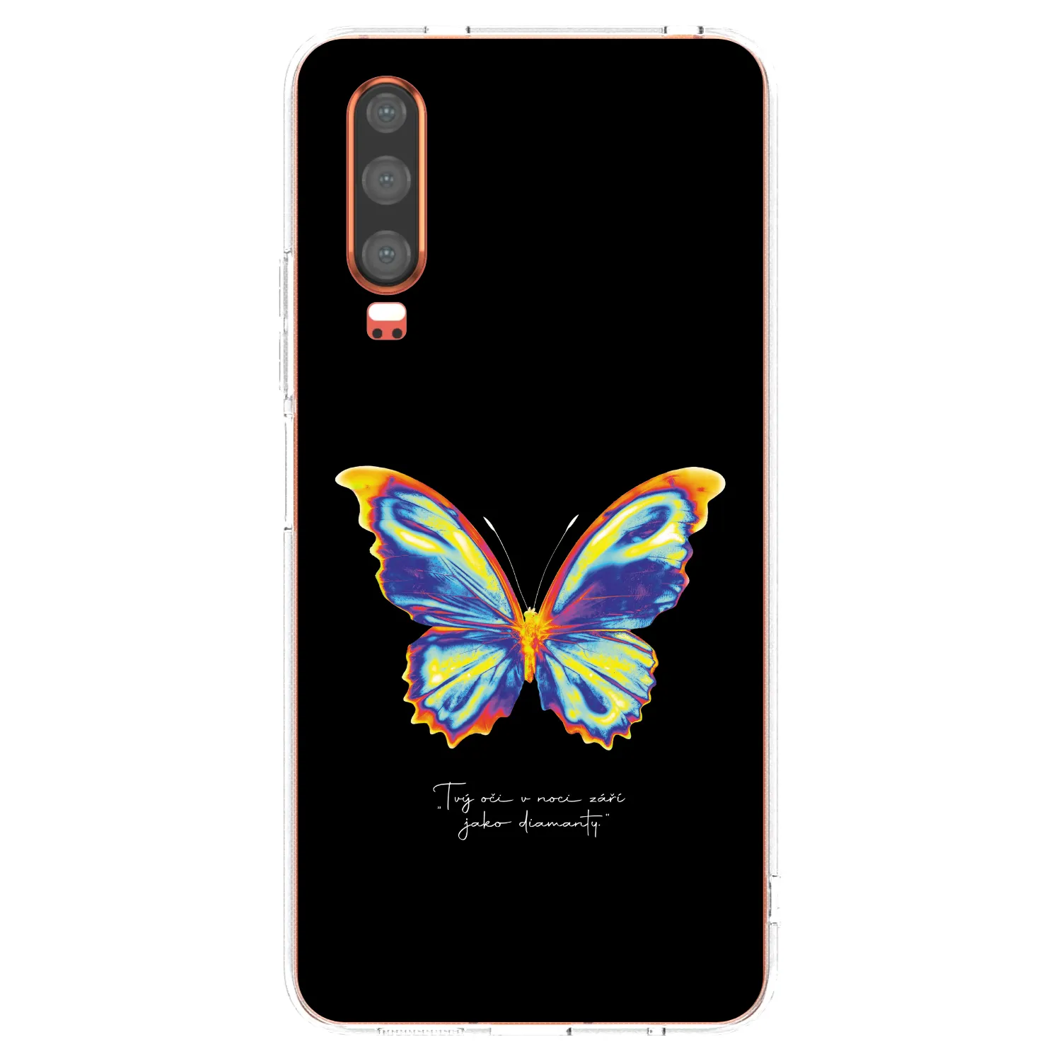 Picasee Huawei P30 Hülle - Transparentes Silikon - Diamanty Black
