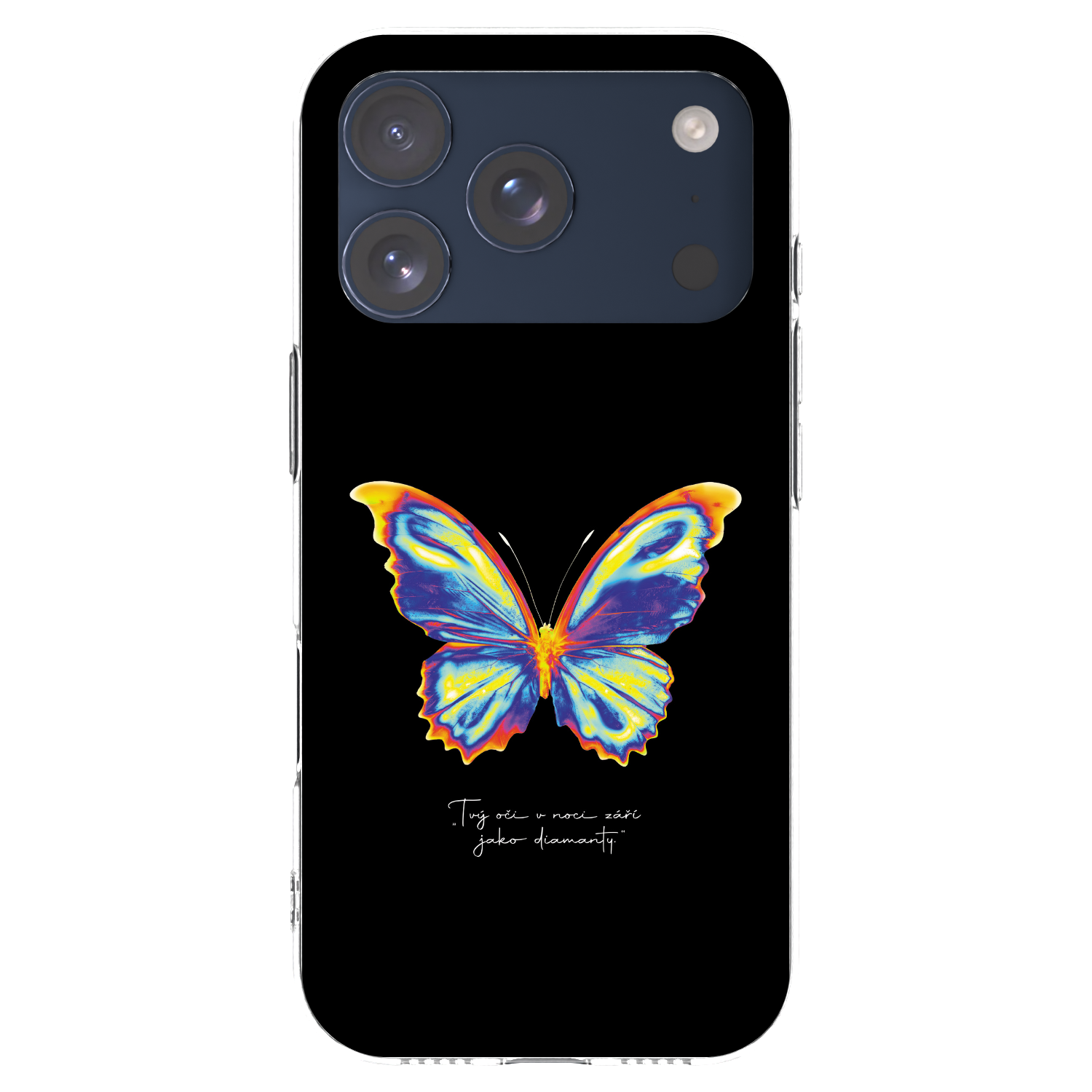 Picasee Apple iPhone 17 Pro Hülle - Transparentes Silikon - Diamanty Black