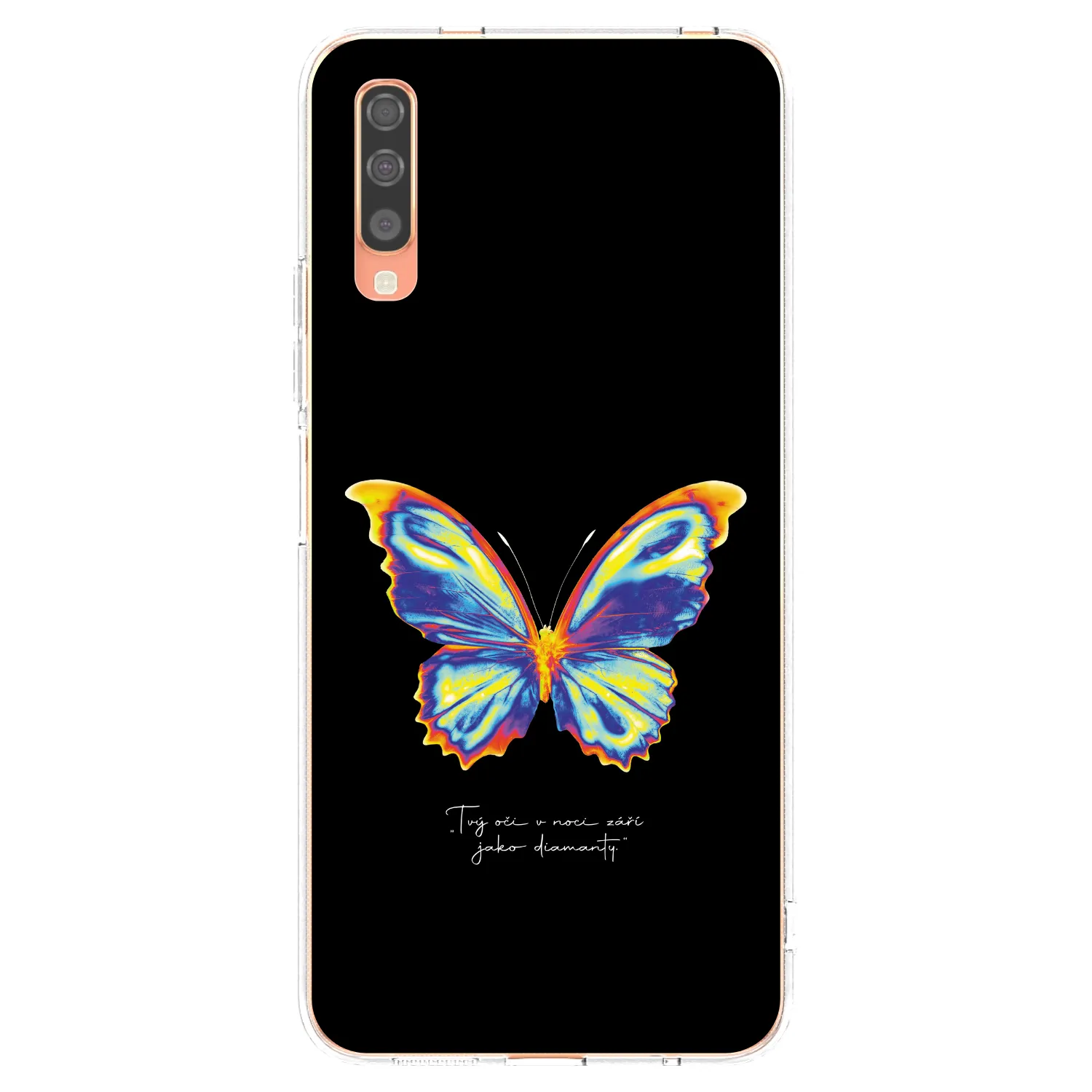 Picasee Samsung Galaxy A70 A705F Hülle - Transparentes Silikon - Diamanty Black