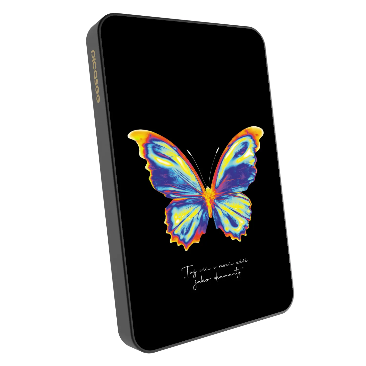 Picasee Powerbank mit MagSafe 5 000 mAh Grau - Diamanty Black