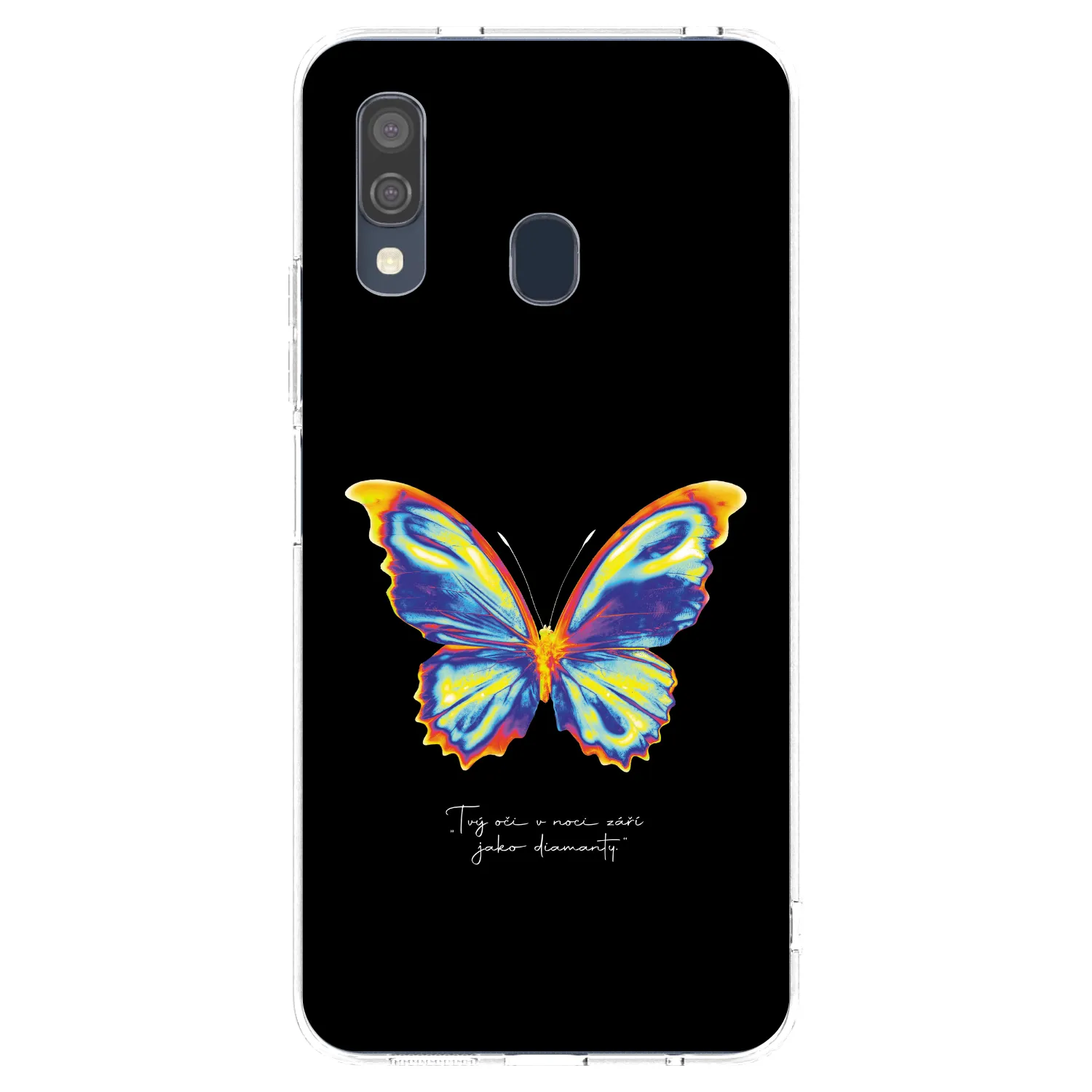 Picasee Samsung Galaxy A40 A405F Hülle - Transparentes Silikon - Diamanty Black