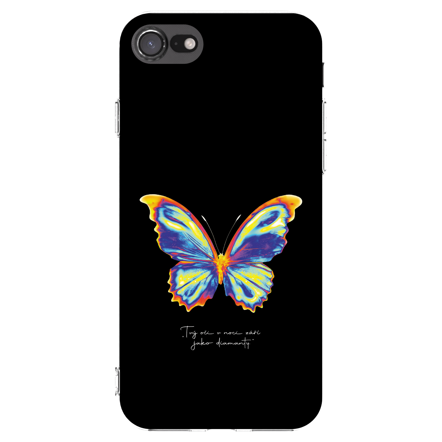 Picasee Apple iPhone 8 Hülle - Transparentes Silikon - Diamanty Black