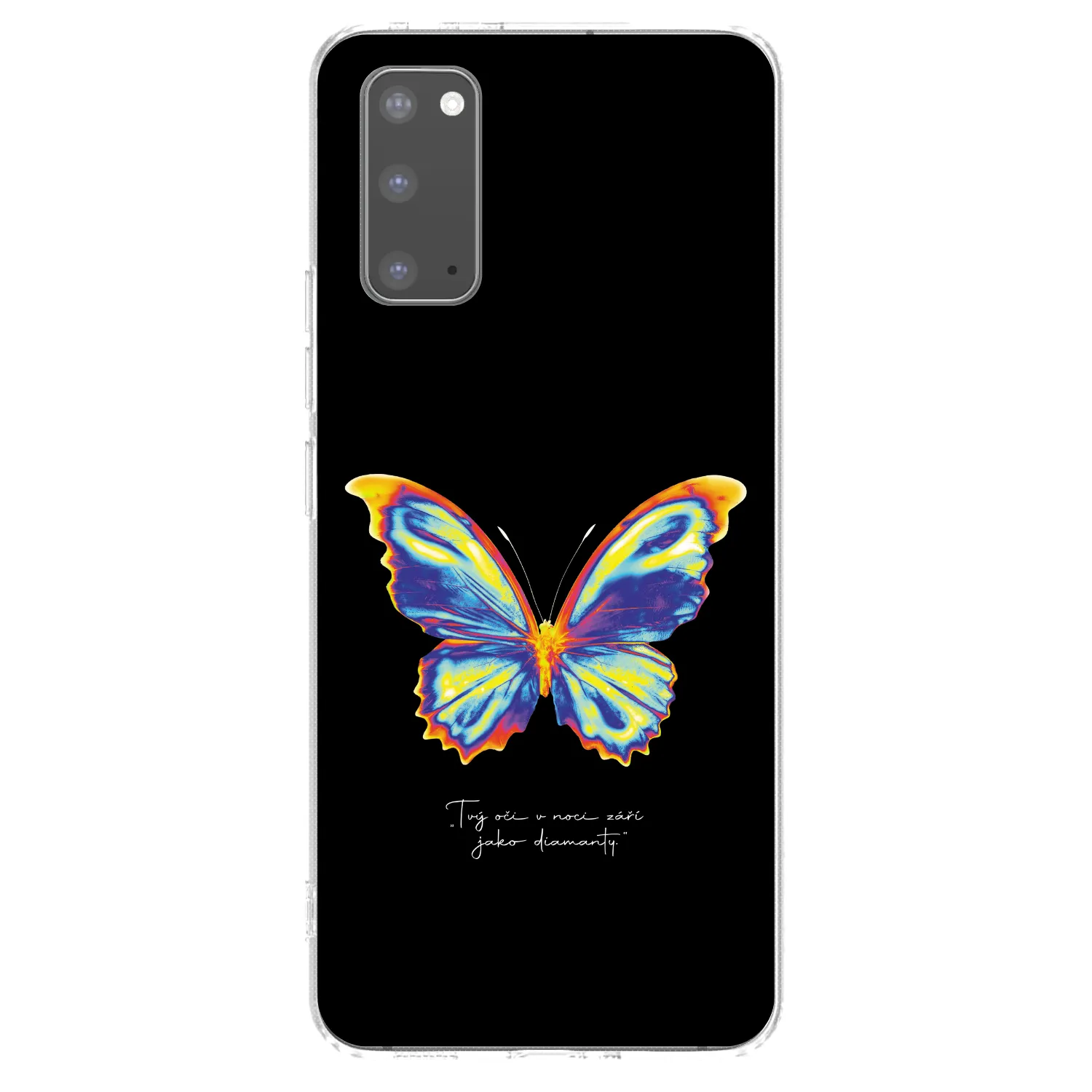 Picasee Samsung Galaxy S20 G980F Hülle - Transparentes Silikon - Diamanty Black