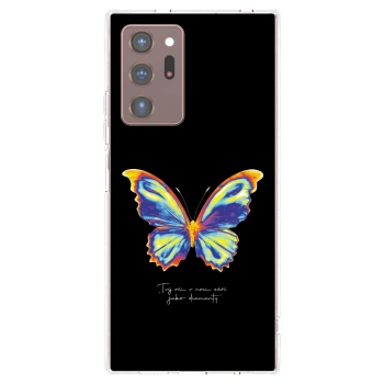 Picasee Samsung Galaxy Note 20 Ultra Hülle - Transparentes Silikon - Diamanty Black