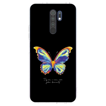 Picasee Xiaomi Redmi 9 Hülle - Transparentes Silikon - Diamanty Black