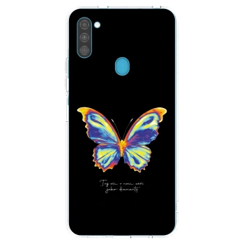 Picasee Samsung Galaxy M11 Hülle - Transparentes Silikon - Diamanty Black