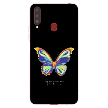 Picasee Samsung Galaxy A20s Hülle - Transparentes Silikon - Diamanty Black