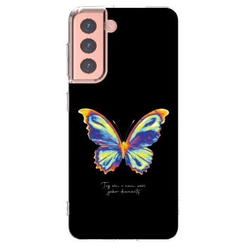 Picasee Samsung Galaxy S21 5G G991B Hülle - Transparentes Silikon - Diamanty Black