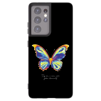 Picasee Samsung Galaxy S21 Ultra 5G G998B Hülle - Schwarzes Silikon - Diamanty Black