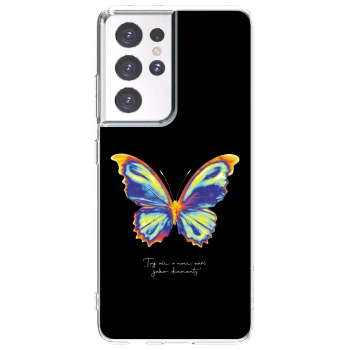 Picasee Samsung Galaxy S21 Ultra 5G G998B Hülle - Transparentes Silikon - Diamanty Black