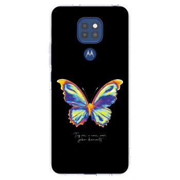 Picasee Motorola Moto G9 Play Hülle - Transparentes Silikon - Diamanty Black