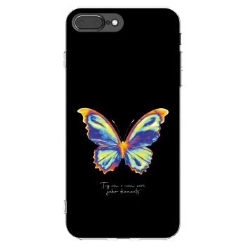 Picasee Apple iPhone 7 Plus Hülle - Transparentes Silikon - Diamanty Black