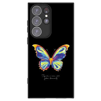 Picasee Samsung Galaxy S23 Ultra 5G Hülle - Schwarzes Silikon - Diamanty Black