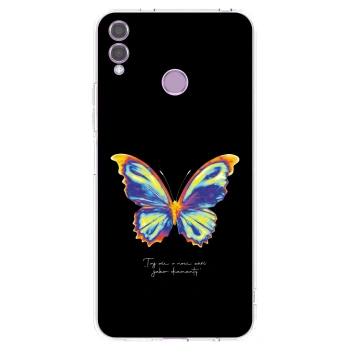 Picasee Honor 8X Hülle - Transparentes Silikon - Diamanty Black