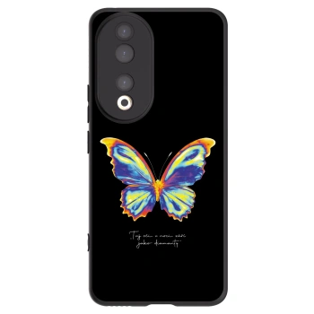 Picasee Honor 90 5G Hülle - Schwarzes Silikon - Diamanty Black