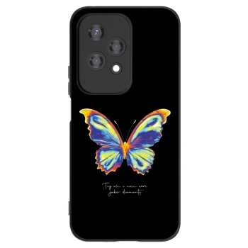 Picasee Honor 200 Lite Hülle - Schwarzes Silikon - Diamanty Black