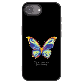 Picasee Apple iPhone 16e Hülle - Schwarzes Silikon - Diamanty Black