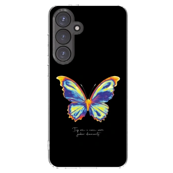 Picasee Samsung Galaxy S24 FE S721B Hülle - Transparentes Silikon - Diamanty Black