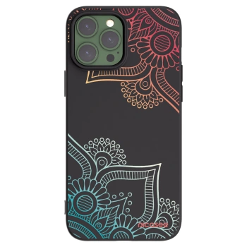 Picasee Apple iPhone 13 Pro Max Hülle - Schwarzes Silikon - Blumenmuster