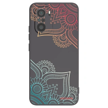 Picasee Xiaomi Poco F3 Hülle - Schwarzes Silikon - Blumenmuster