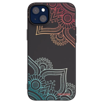 Picasee Apple iPhone 14 Plus Hülle - Schwarzes Silikon - Blumenmuster