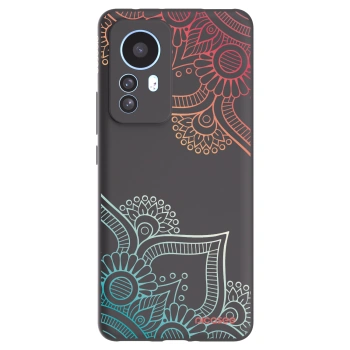 Picasee Xiaomi 12T Hülle - Schwarzes Silikon - Blumenmuster